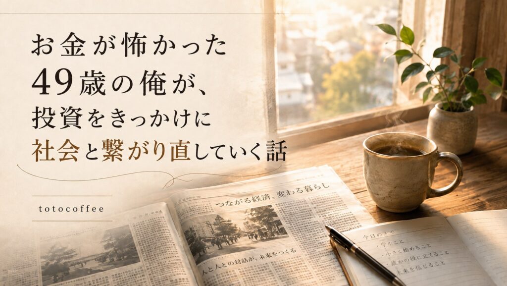 朝の窓辺で新聞とコーヒーを広げたtotocoffeeの記事アイキャッチ